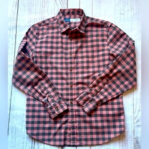 Men’s Pink and Charcoal Checked Button Down Shirt